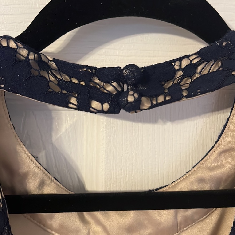 Vince Camuto Navy Lace Overlay Dress - Picture 5 of 8